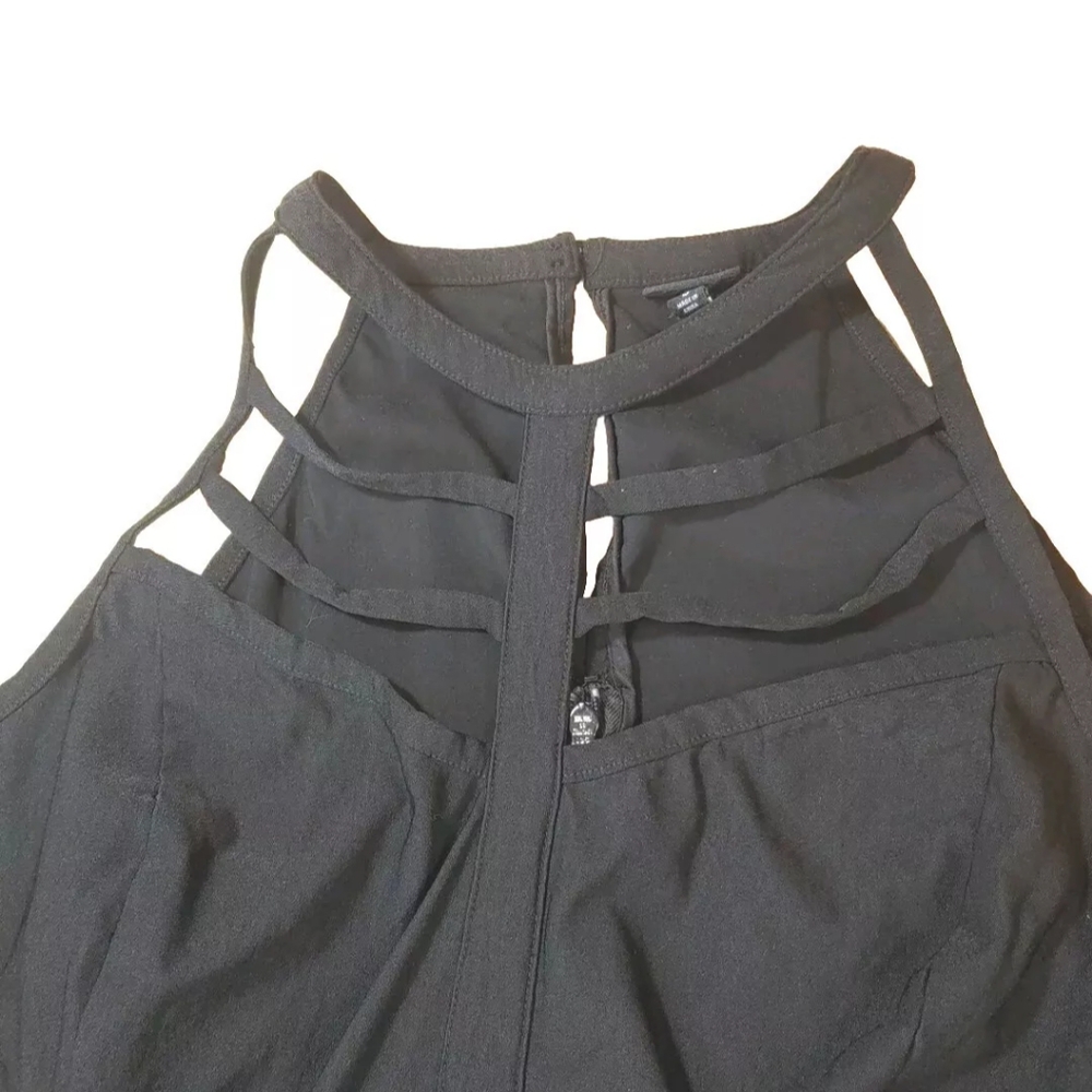 Torrid Blouse Whimisgoth Bengaline High Neck Caged Front Top Emo Punk Biker 5X - Picture 10 of 12